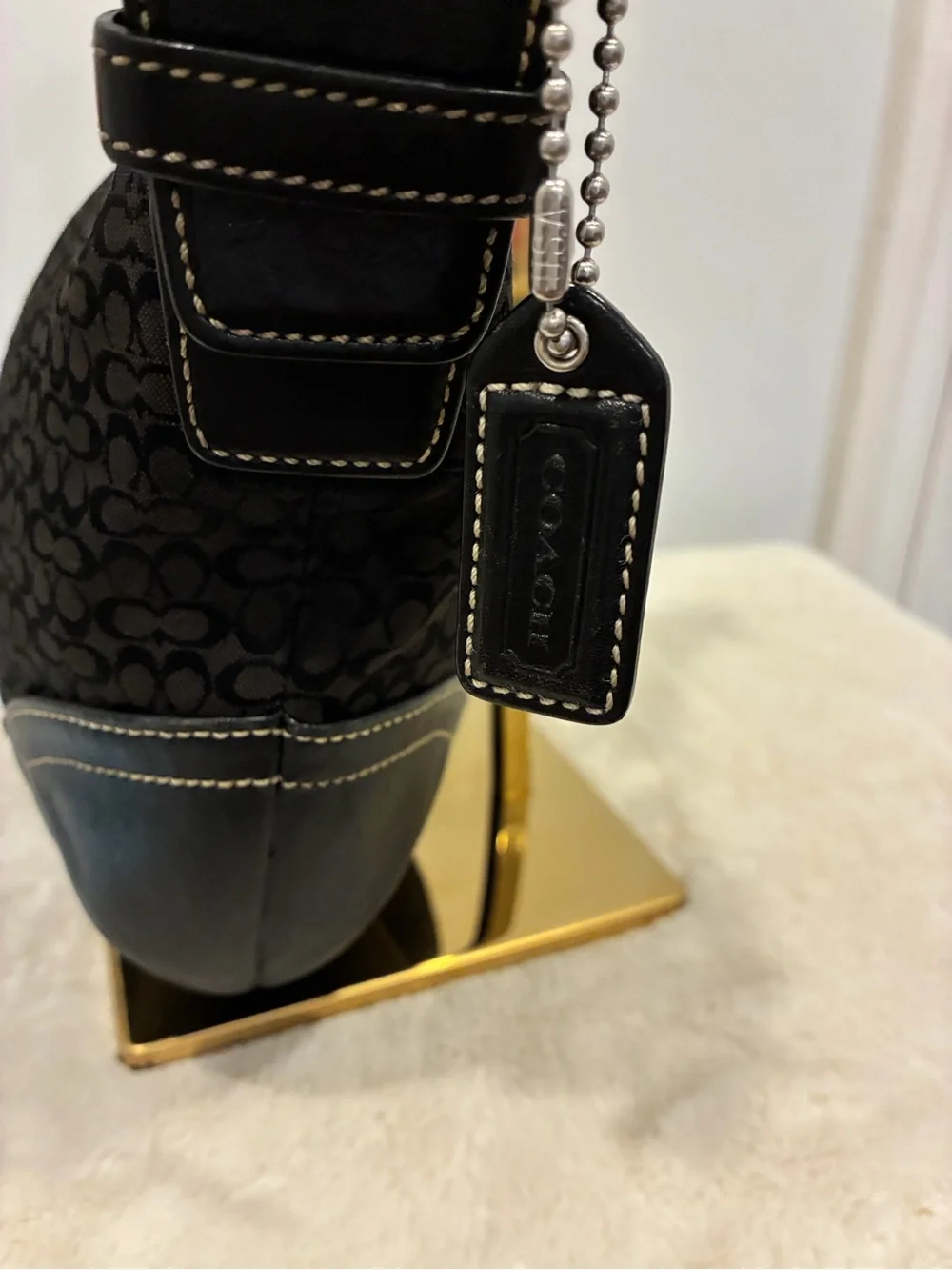 Coach Y2K Soho Black Signature Jacquard Hobo Shoulder Bag 1460